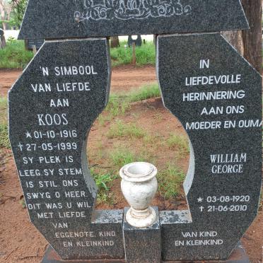 BEER Koos, de 1916-1999 :: DE BEER William George 1920-2010