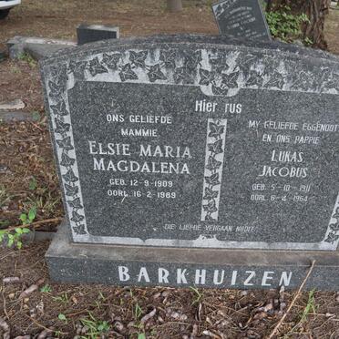 BARKHUIZEN Lukas Jacobus 1911-1964 & Elsie Maria Magdalena 1909-1989