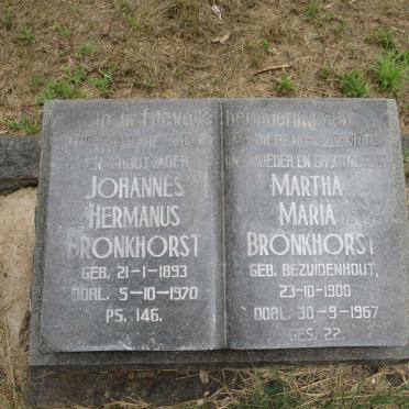 BRONKHORST Johannes Hermanus 1893-1970 & Martha Maria BEZUIDENHOUT 1900-1967