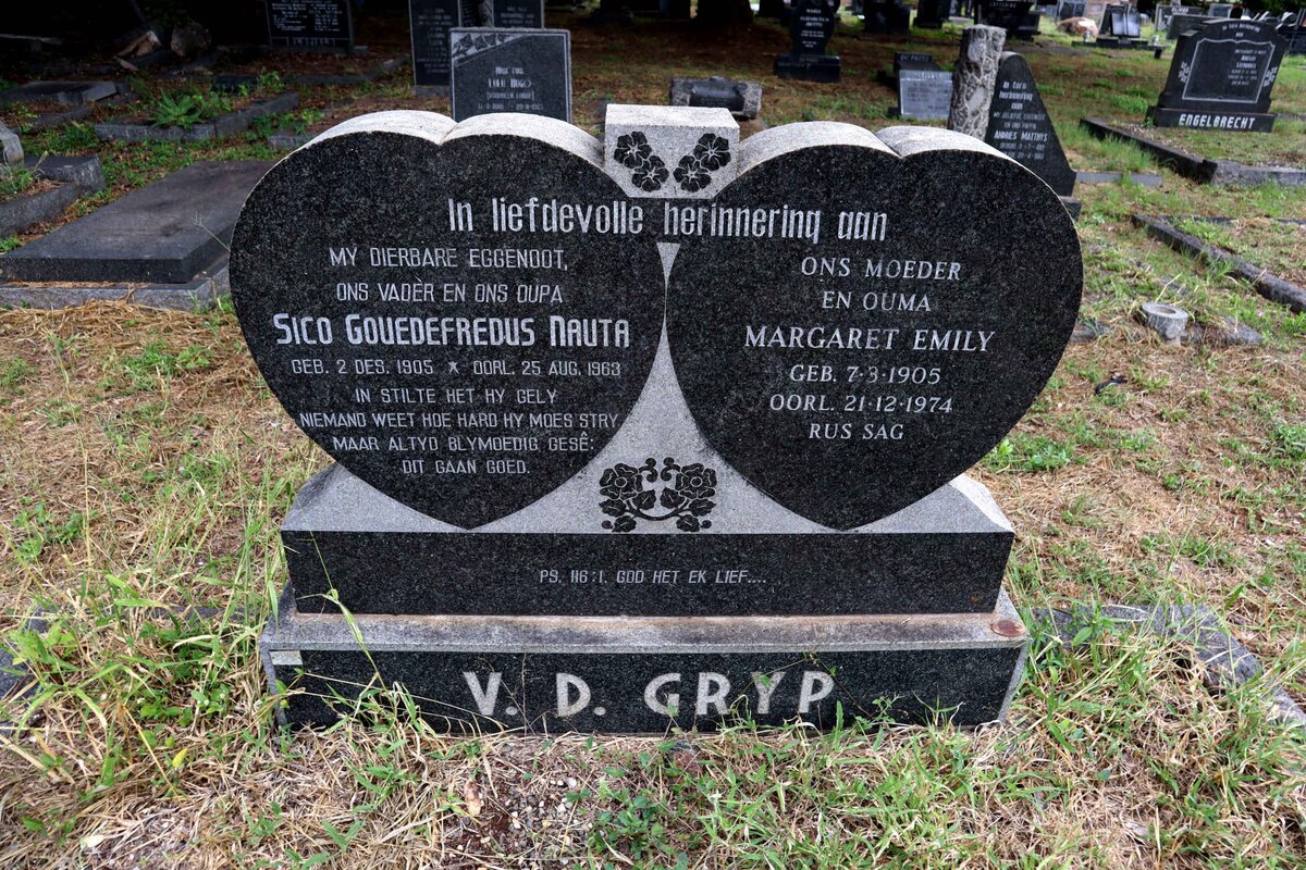 GRYP Sico Gouedefredus Nauta, v.d. 1905-1963 & Margaret Emily 1905-1974
