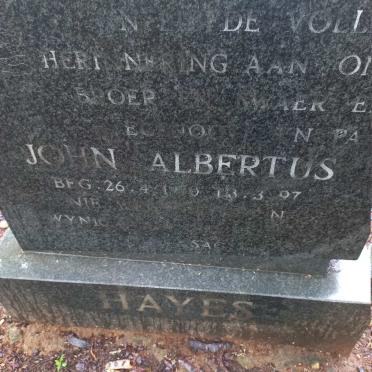 HAYES John Albertus 1970-1997
