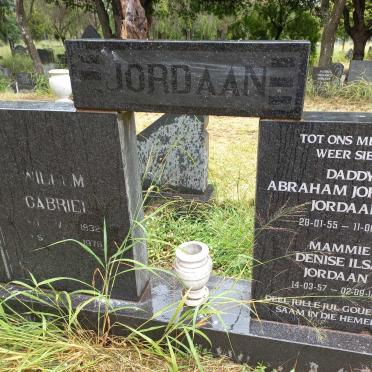 JORDAAN Willem Gabriel 1932-1978 :: JORDAAN Abraham Johannes 1955-2013 & Denise Ilsa 1957-2014