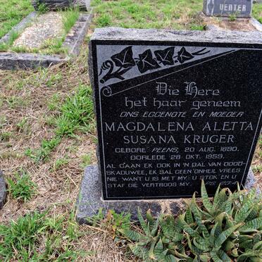 KRUGER Magdalena Aletta Susana nee PEENS 1890-1959