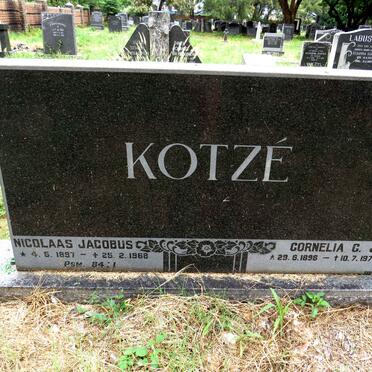 KOTZE Nicolaas Jacobus 1897-1968 & Cornelia C.J. 1896-1974