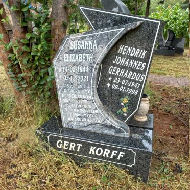 KORFF Hendrik Johannes Gerhardus 1941-1998 & Susanna Elizabeth 1944-2021