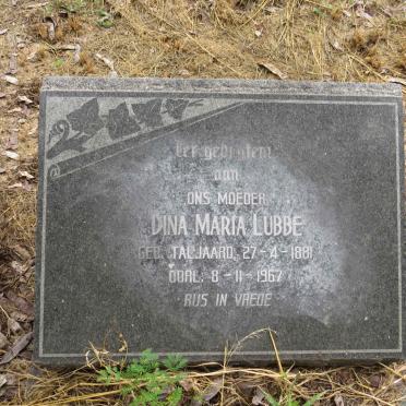 LUBBE Dina Maria nee TALJAARD 1881-1967