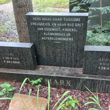 MARX Gert 1931-2010 & Annatjie 1928-1995