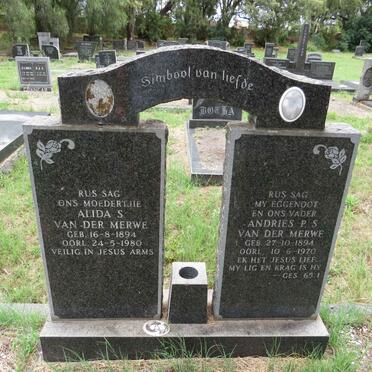 MERWE Andries P.S., van der 1894-1970 & Alida S. 1894-1980