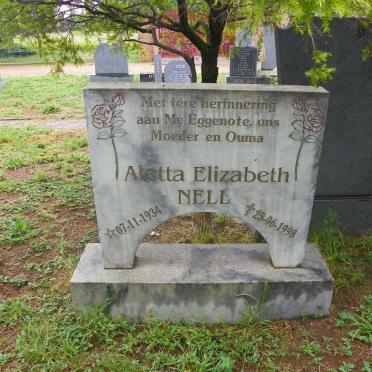 NELL Aletta Elizabeth 1934-1998