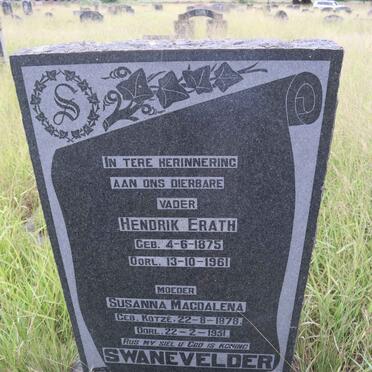 SWANEVELDER Hendrik Erath 1875-1961 & Susanna Magdalena KOTZE 1878-1951