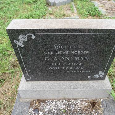 SNYMAN G.A 1873-1970