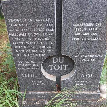 TOIT Nico, du 1926-2000 & Bettie 1932-1999