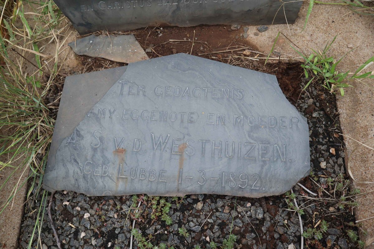 WESTHUIZEN A.S., van der nee LUBBE 1892-1956_1