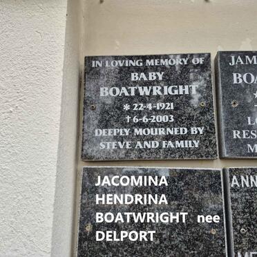 BOATWRIGHT Baby 1921-2003