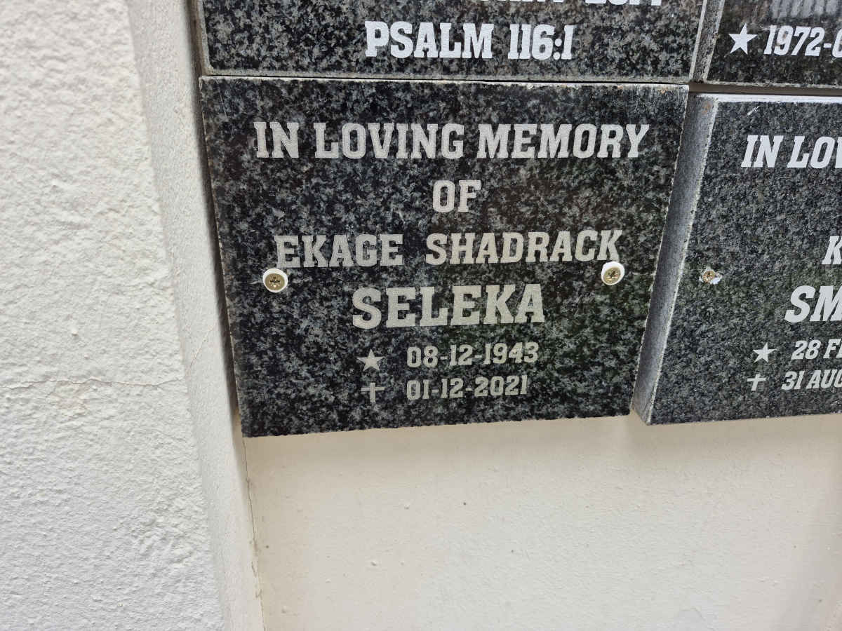 SELEKA Ekage Shadrack 1943-2021