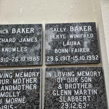 BAKER Beryl Winifred Laura nee FAIRER 1917-1992