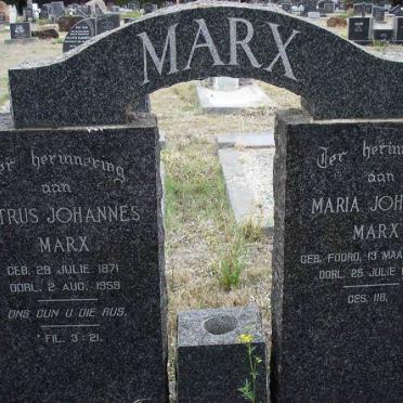 MARX Petrus Johannes 1871-1959 &amp; Maria Johanna FOORD 1877-1967