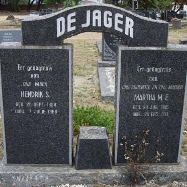 JAGER Hendrik S., de 1884-1968 &amp; Martha M.E. 1885-1963