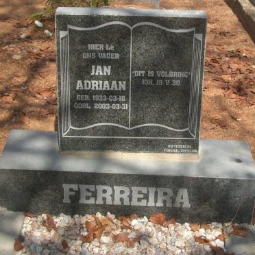 FERREIRA Jan Adriaan 1933-2003