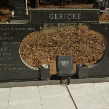 GERICKE Ben 1936-2008 & Lily 1936-1993