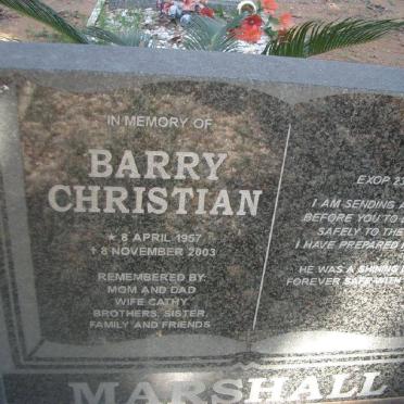 MARSHALL Barry Christian 1957-2003
