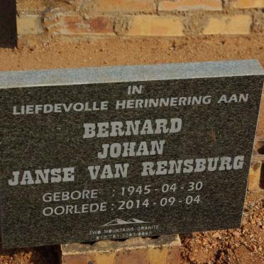 RENSBURG Bernard Johan, Janse van 1945-2014