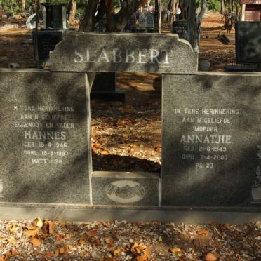 SLABBERT Hannes 1946-1997 & Annatjie 1949-2000