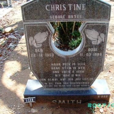 SMITH Christine nee BOTES 1953-1999