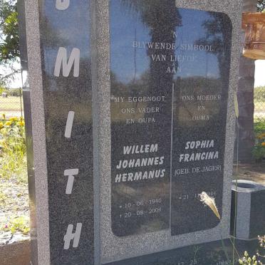 SMITH Willem Johannes Hermanus 1940-2004 &amp; Sophia Francina DE JAGER 1944-