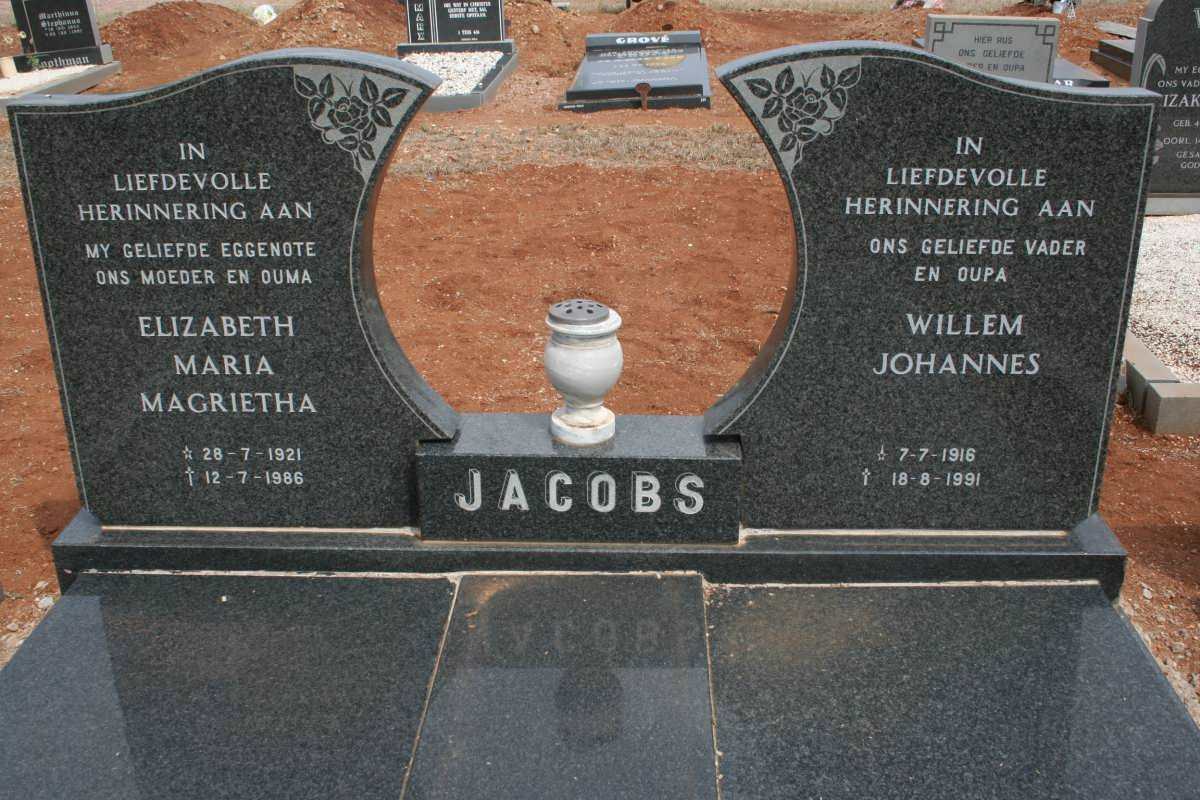 JACOBS Willem Johannes 1918-1991 &amp; Elizabeth Maria Magrietha 1921-1986