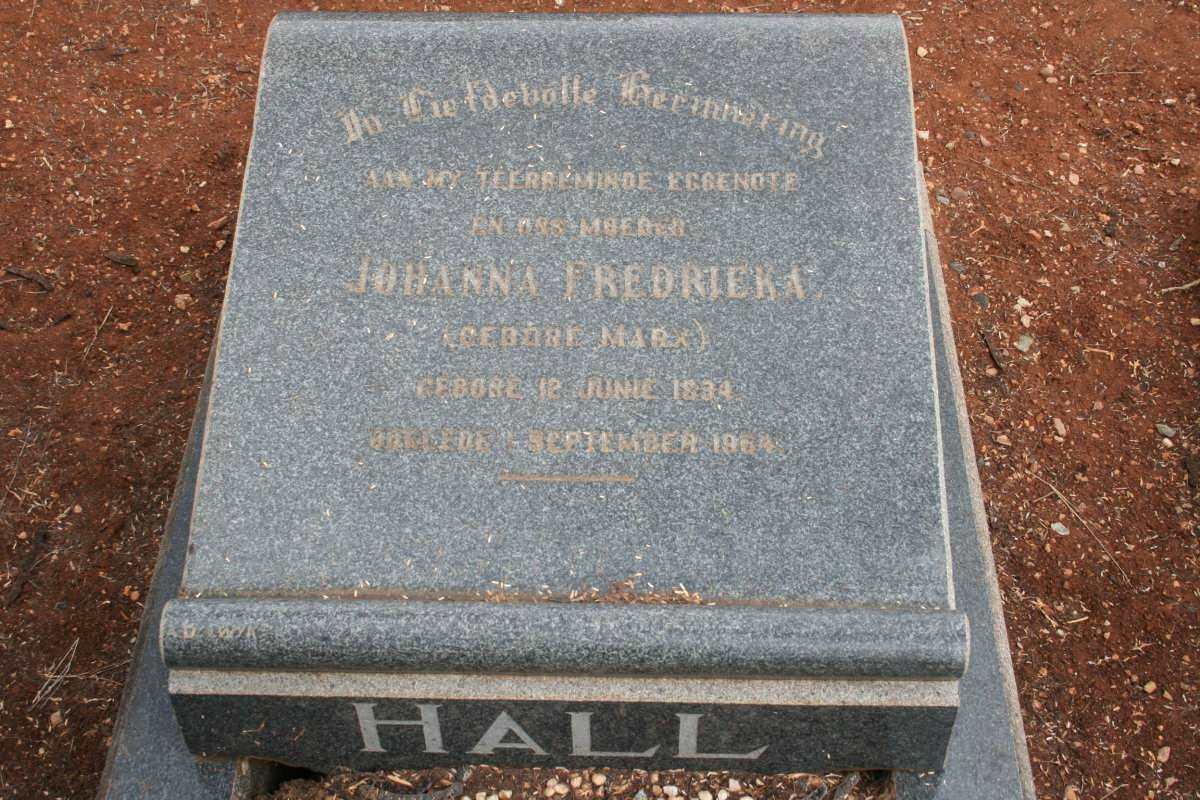 HALL Johanna Fredrieka nee MARX 1884-1964