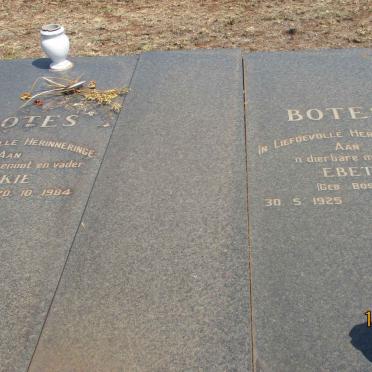 BOTES Frikkie 1929-1984 &amp; Ebeth BOSMAN 1925-