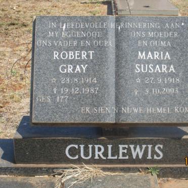 CURLEWIS Robert Gray 1914-1987 &amp; Maria Susara 1918-2003