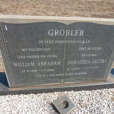 GROBLER William Abraham 1918-1982 &amp; Dorathea Jacoba 1914-1987