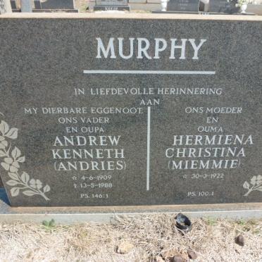 MURPHY Andrew Kenneth 1909-1988 &amp; Hermiena Christina 1922-