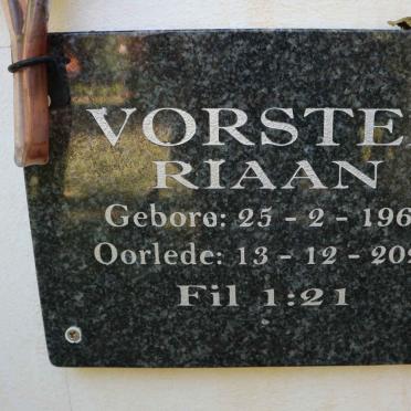VORSTER Riaan 1960-2020