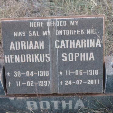 BOTHA Adriaan Hendrikus 1918-1997 &amp; Catharina Sophia 1918-2011
