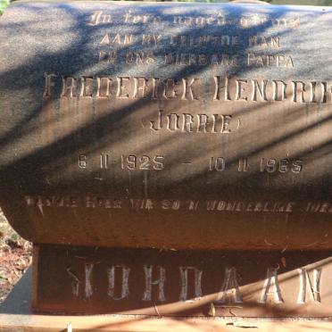 JORDAAN Frederick Hendrik 1925-1965