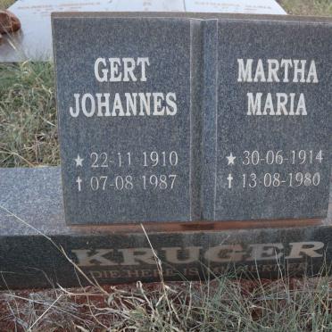 KRUGER Gert Johannes 1910-1987 &amp; Martha Maria 1914-1980