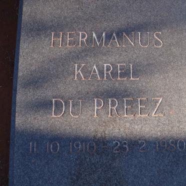 PREEZ Hermanus Karel, du 1910-1980