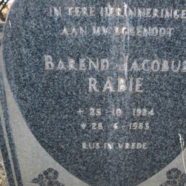RABIE Barend Jacobus 1924-1983