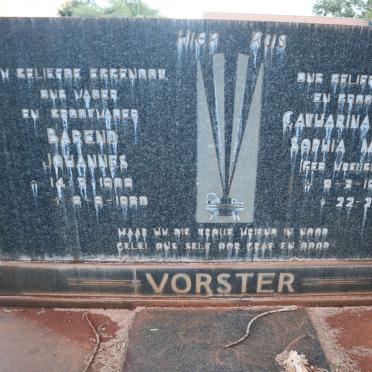 VORSTER Barend Johannes 1908-1980 &amp; Catharina Leviena Sophia Magrieta VREUGDENBURG 1913-1991