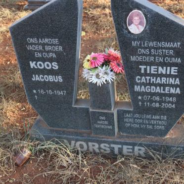VORSTER Jacobus 1947- &amp; Catharina Magdalena 1948-2004