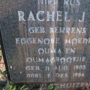 WESTHUIZEN Rachel J.J., van der nee BEHRENS 1905-1986