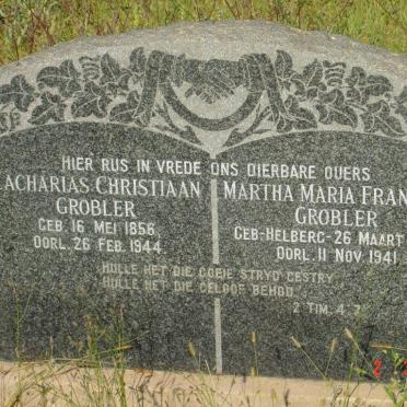 GROBLER Zacharias Christiaan 1856-1944 &amp; Martha Maria Francina HELBERG 1864-1941