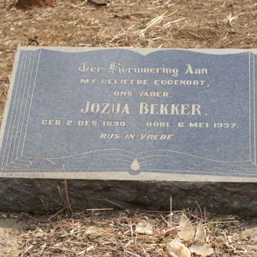 BEKKER Jozua 1890-1937