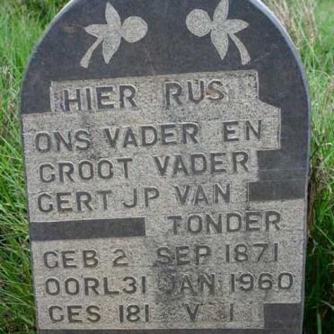 TONDER Gert J.P., van 1871-1960