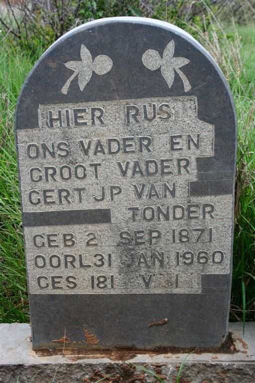 TONDER Gert J.P., van 1871-1960