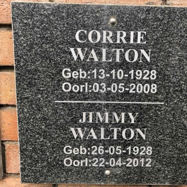 WALTON Jimmy 1928-2012 &amp; Corrie 1928-2008