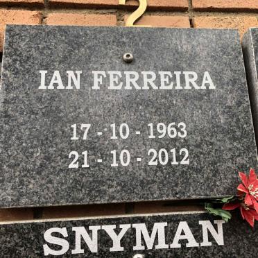 FERREIRA Ian 1963-2012
